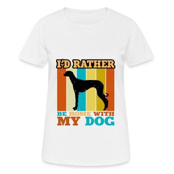 Alte kroatische Windhund Hund Silhouette Retro Sonne - Frauen T-Shirt atmungsaktiv - Weiß - Vorne - AI Model Female 172 dark (172cm)