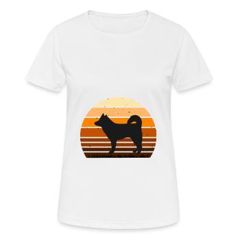 Alaskan Klee Kai Dog Lover Silhouette Retro Sunset - T-shirt respirant Femme - blanc - Devant - AI Model Female 172 dark (172cm)