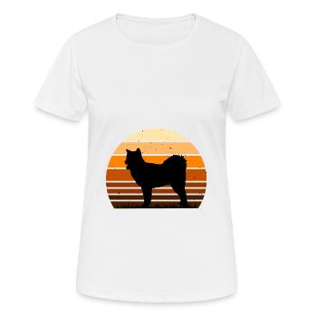 Canadian Eskimo Dog Love Silhouette Vintage Sunset - T-shirt respirant Femme - blanc - Devant - AI Model Female 172 dark (172cm)