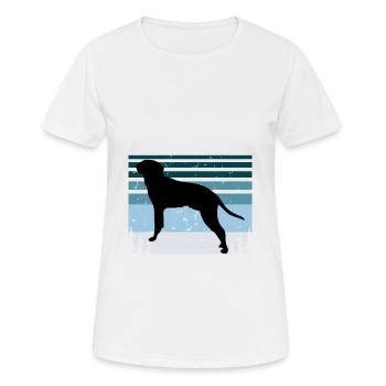 Braque Saint Germain Dog Silhouette Retro Coucher de soleil - T-shirt respirant Femme - blanc - Devant - AI Model Female 172 dark (172cm)