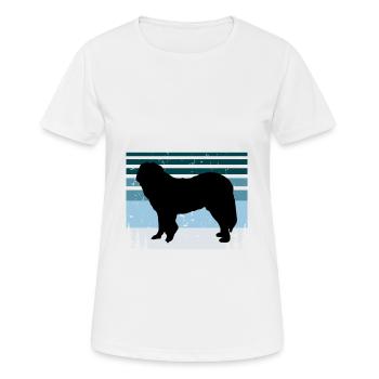 Chien de berger du Caucase Silhouette Rétro Coucher de soleil - T-shirt respirant Femme - blanc - Devant - AI Model Female 172 dark (172cm)