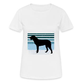Cao De Castro Laboreiro Dog Silhouette Retro Sun - T-shirt respirant Femme - blanc - Devant - AI Model Female 172 dark (172cm)