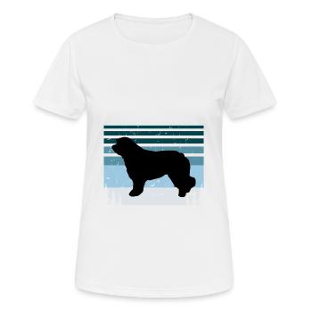 Katalanischer Schäferhund Hundeliebhaber Silhouette Retro Sonnenuntergang - Frauen T-Shirt atmungsaktiv - Weiß - Vorne - AI Model Female 172 dark (172cm)