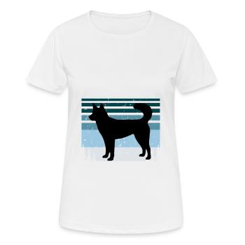Kai Ken Dog Lover Silhouette Vintage Sunset - T-shirt respirant Femme - blanc - Devant - AI Model Female 172 dark (172cm)