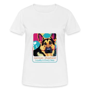 Treuer Deutscher Schäferhund - Frauen T-Shirt atmungsaktiv - Weiß - Vorne - AI Model Female 172 dark (172cm)