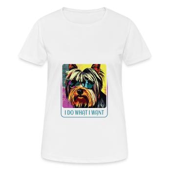 Yorkie têtu - T-shirt respirant Femme - blanc - Devant - AI Model Female 172 dark (172cm)