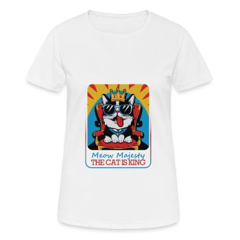 Königlicher Kater - Frauen T-Shirt atmungsaktiv - Weiß - Vorne - AI Model Female 172 dark (172cm)