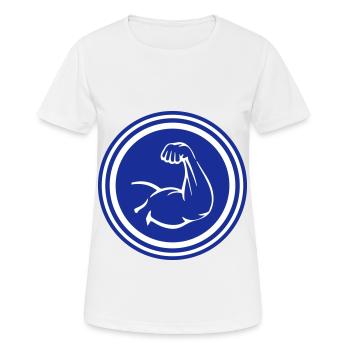 Arm Muskeln Bizeps - Frauen T-Shirt atmungsaktiv - Weiß - Vorne - AI Model Female 172 dark (172cm)