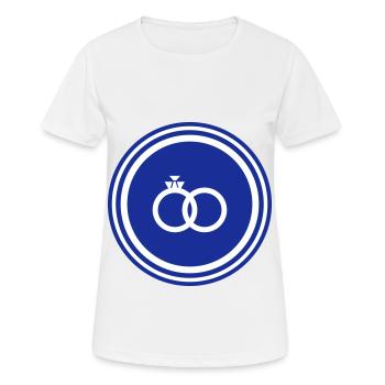 Anneaux de mariage Bague de mariage - T-shirt respirant Femme - blanc - Devant - AI Model Female 172 dark (172cm)