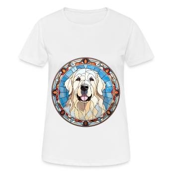 Große Pyrenäen Hunderasse Aquarellglas - Frauen T-Shirt atmungsaktiv - Weiß - Vorne - AI Model Female 172 dark (172cm)