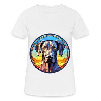 Grand Dague Dog Race Aquarelle Verre - T-shirt respirant Femme - blanc - Devant - AI Model Female 172 dark (172cm)