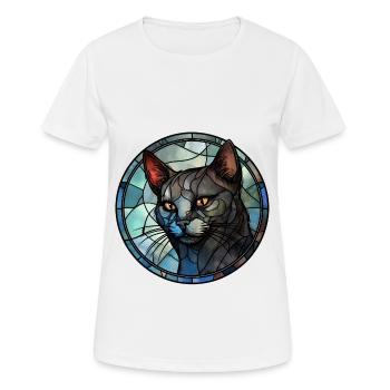 Australian Mist Cat Breed Watercolor Glass - Women's Breathable T-Shirt - white - Front - AI Model Female 172 dark (172cm)