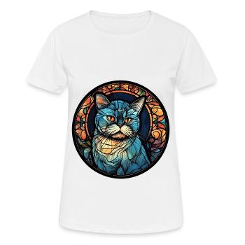 Exotische Kurzhaarkatzenrasse Aquarellglas - Frauen T-Shirt atmungsaktiv - Weiß - Vorne - AI Model Female 172 dark (172cm)