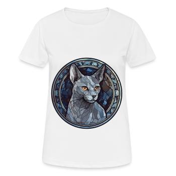 Korat Katzenrasse Aquarellglas - Frauen T-Shirt atmungsaktiv - Weiß - Vorne - AI Model Female 172 dark (172cm)
