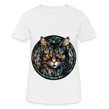 Minskin Katzenrasse Aquarellglas - Frauen T-Shirt atmungsaktiv - Weiß - Vorne - AI Model Female 172 dark (172cm)