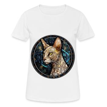 Peterbald Katzenrasse Aquarellglas - Frauen T-Shirt atmungsaktiv - Weiß - Vorne - AI Model Female 172 dark (172cm)