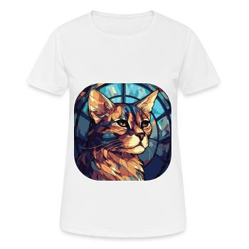 Bunte Aquarellfarbe der braunen Katzenrasse Havanna - Frauen T-Shirt atmungsaktiv - Weiß - Vorne - AI Model Female 172 dark (172cm)