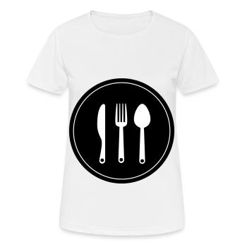 Fork cutlery - Women's Breathable T-Shirt - white - Front - AI Model Female 172 dark (172cm)