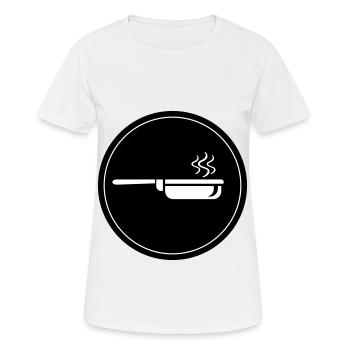 Pfanne Kochen - Frauen T-Shirt atmungsaktiv - Weiß - Vorne - AI Model Female 172 dark (172cm)