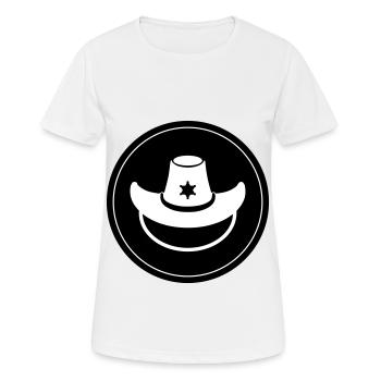 Cowboy tête western - T-shirt respirant Femme - blanc - Devant - AI Model Female 172 dark (172cm)