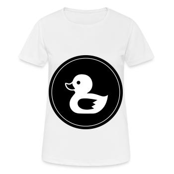 Ente Icon - Frauen T-Shirt atmungsaktiv - Weiß - Vorne - AI Model Female 172 dark (172cm)