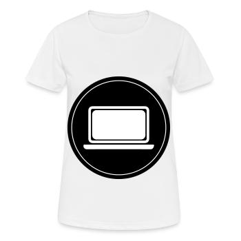 Ordinateur portable Pc Office - T-shirt respirant Femme - blanc - Devant - AI Model Female 172 dark (172cm)