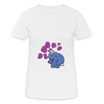 Liebevoller Elefant - Frauen T-Shirt atmungsaktiv - Weiß - Vorne - AI Model Female 172 dark (172cm)
