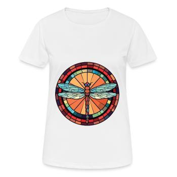 Dragonfly Colorful Watercolor Animal Illustration - Women's Breathable T-Shirt - white - Front - AI Model Female 172 dark (172cm)