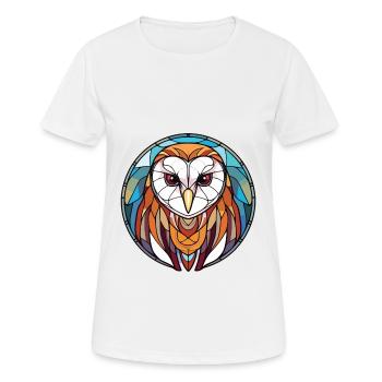 Schleiereule Bunte Aquarell-Tierillustration - Frauen T-Shirt atmungsaktiv - Weiß - Vorne - AI Model Female 172 dark (172cm)