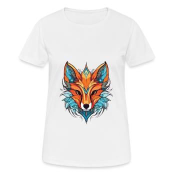 Erudite Fox Aquarelle colorée Animal Animal Cartoon - T-shirt respirant Femme - blanc - Devant - AI Model Female 172 dark (172cm)