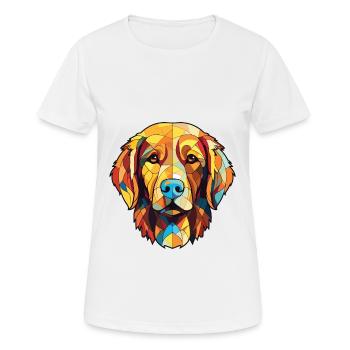 Golden Retriever Colorful Watercolor Animal Pet - Women's Breathable T-Shirt - white - Front - AI Model Female 172 dark (172cm)