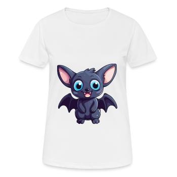 Bat Cute Cartoon Kawaii Watercolor Illustration - Women's Breathable T-Shirt - white - Front - AI Model Female 172 dark (172cm)
