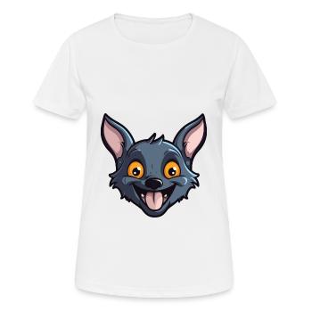 Bat Cartoon Kawaii Watercolor Illustration - Women's Breathable T-Shirt - white - Front - AI Model Female 172 dark (172cm)