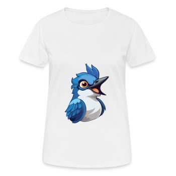 Blue Jay Cartoon Kawaii Aquarelle Illustration - T-shirt respirant Femme - blanc - Devant - AI Model Female 172 dark (172cm)