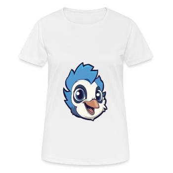 Blue Jay Cartoon Kawaii Aquarelle Illustration - T-shirt respirant Femme - blanc - Devant - AI Model Female 172 dark (172cm)