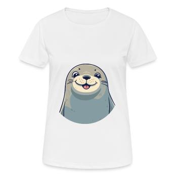 Illustration aquarelle Kawaii Cartoon Cartoon - T-shirt respirant Femme - blanc - Devant - AI Model Female 172 dark (172cm)