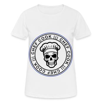 Chef Skull Chef - T-shirt respirant Femme - blanc - Devant - AI Model Female 172 dark (172cm)