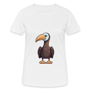 Booby bird Cartoon Kawaii Aquarelle Illustration - T-shirt respirant Femme - blanc - Devant - AI Model Female 172 dark (172cm)