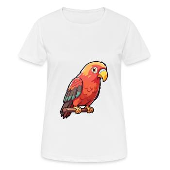 Dunkle Lory Karikatur Kawaii Aquarellillustration - Frauen T-Shirt atmungsaktiv - Weiß - Vorne - AI Model Female 172 dark (172cm)