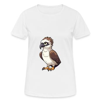Osprey Cartoon Kawaii Watercolor Illustration - Women's Breathable T-Shirt - white - Front - AI Model Female 172 dark (172cm)