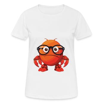 Craw portant des lunettes dessin animé Kawaii Illustration - T-shirt respirant Femme - blanc - Devant - AI Model Female 172 dark (172cm)