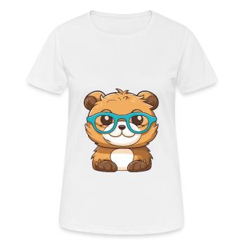Otter trägt Brille Karikatur Kawaii Illustration - Frauen T-Shirt atmungsaktiv - Weiß - Vorne - AI Model Female 172 dark (172cm)