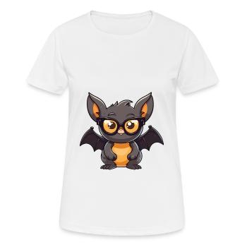 Fledermaus trägt Brille Karikatur Kawaii Illustration - Frauen T-Shirt atmungsaktiv - Weiß - Vorne - AI Model Female 172 dark (172cm)