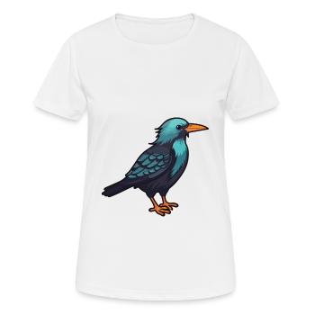 Starenkarikatur Kawaii Aquarellillustration - Frauen T-Shirt atmungsaktiv - Weiß - Vorne - AI Model Female 172 dark (172cm)