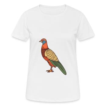 Faisan Cartoon Kawaii Aquarelle Illustration - T-shirt respirant Femme - blanc - Devant - AI Model Female 172 dark (172cm)