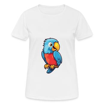 Papageien-Karikatur-Kawaii-Aquarell-Illustration - Frauen T-Shirt atmungsaktiv - Weiß - Vorne - AI Model Female 172 dark (172cm)