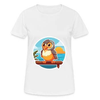 Kuckuck lustige Karikatur Kawaii Strand Illustration - Frauen T-Shirt atmungsaktiv - Weiß - Vorne - AI Model Female 172 dark (172cm)
