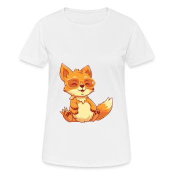 Fuchs Lustige Karikatur Kawaii Strand Illustration - Frauen T-Shirt atmungsaktiv - Weiß - Vorne - AI Model Female 172 dark (172cm)
