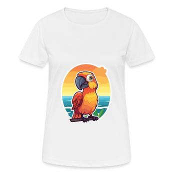 Papagei Lustige Karikatur Kawaii Strand Illustration - Frauen T-Shirt atmungsaktiv - Weiß - Vorne - AI Model Female 172 dark (172cm)
