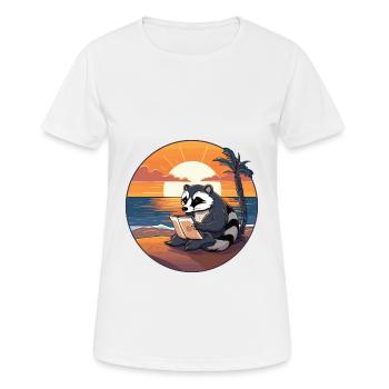 Blaireau Mignon Drôle Dessin Animé Kawaii Livre Plage - T-shirt respirant Femme - blanc - Devant - AI Model Female 172 dark (172cm)
